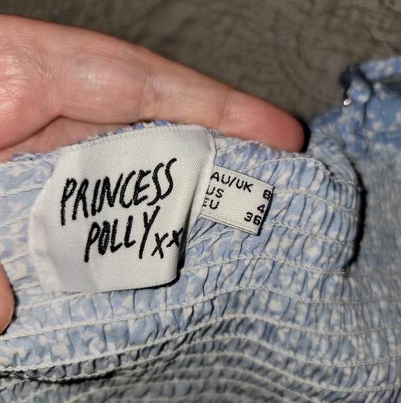 Princess Polly TIARNIE TOP BLUE, Size 4 - Picture 7 of 10